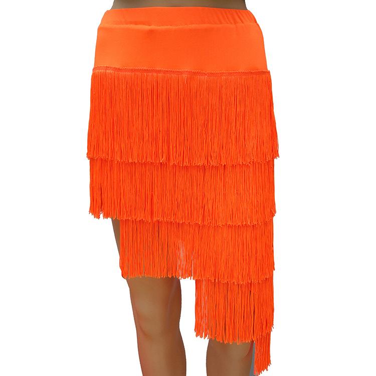 Women's Summer Tassel Square Dance Miniskirt - Irregular Latin Half-Length Skirt