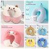 Cartoon Memory Foam U-Shaped Travel Neck Pillow for Airplane, Car & Student Use
