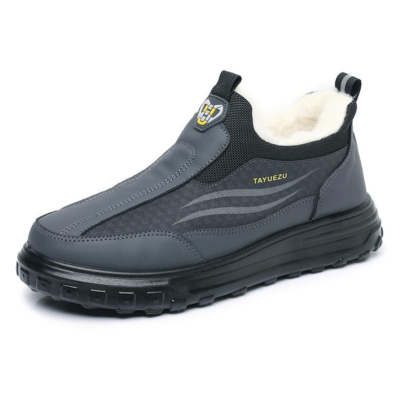 Męskie Zimowe Ciepłe Śniegowce z Futrówką Ciepłe Wsuwane Krótkie Buty dla Mężczyzn Wygodne Outdoorowe Wodoodporne Botki Podszewka z Polaru Buty do Chodzenia