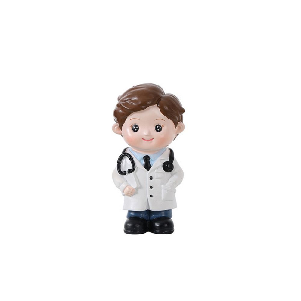 Handmade White Nurse Figurine Cartoon Nurse Baking Ornaments Funny Doctor Model  Desk