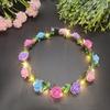 Luminous Flower Crowns Simulation Rose Flower Glowing Wreath Vintage Wreath Headband  For Bride