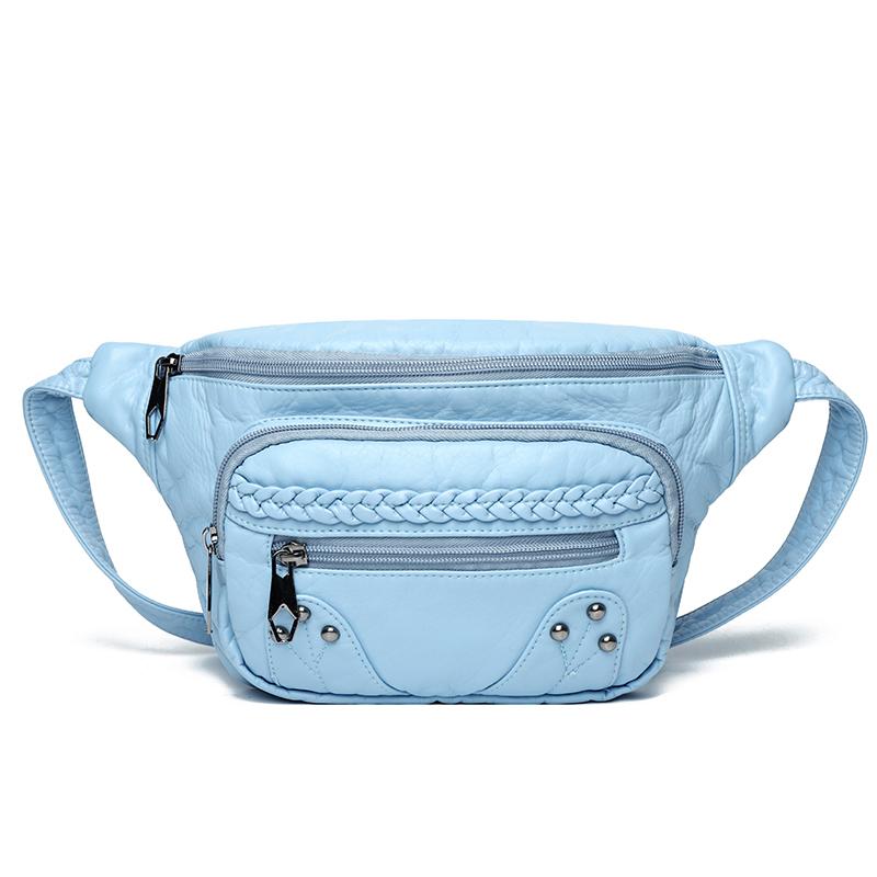 Женская сумка через плечо большой емкости однотонная нагрудная сумка поясная сумка из искусственной кожи сумка для мобильного телефона синий 1690₽