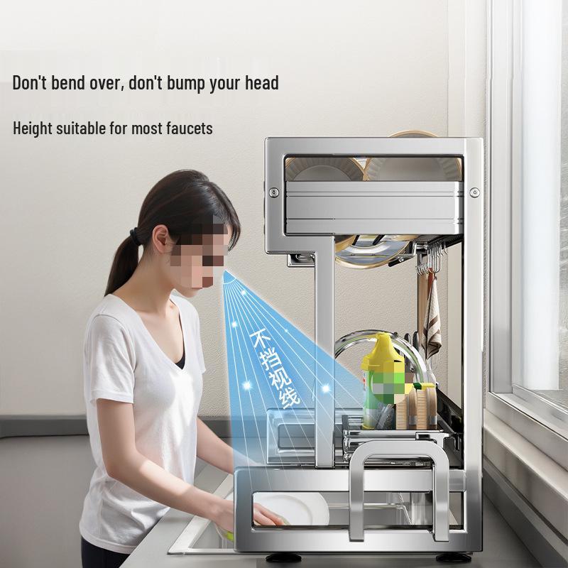 Stainless Steel Kitchen Sink Rack for Dish and Bowl Storage