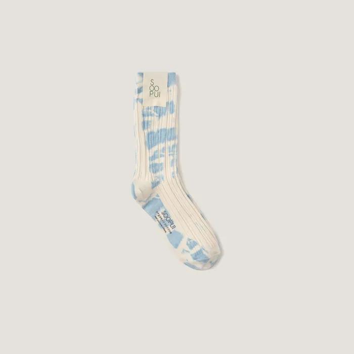 Pflanzen-Tie-Dye-Socken in Blau_Pflanzengefärbte Socken blau