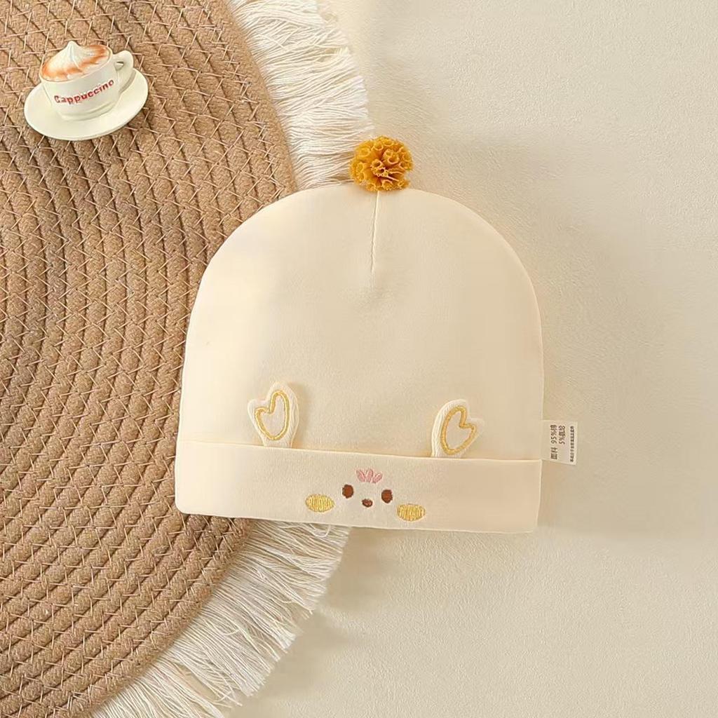 Pure Cotton Double Layer Newborn Hat for 0-3 Months, Suitable for Autumn/Winter