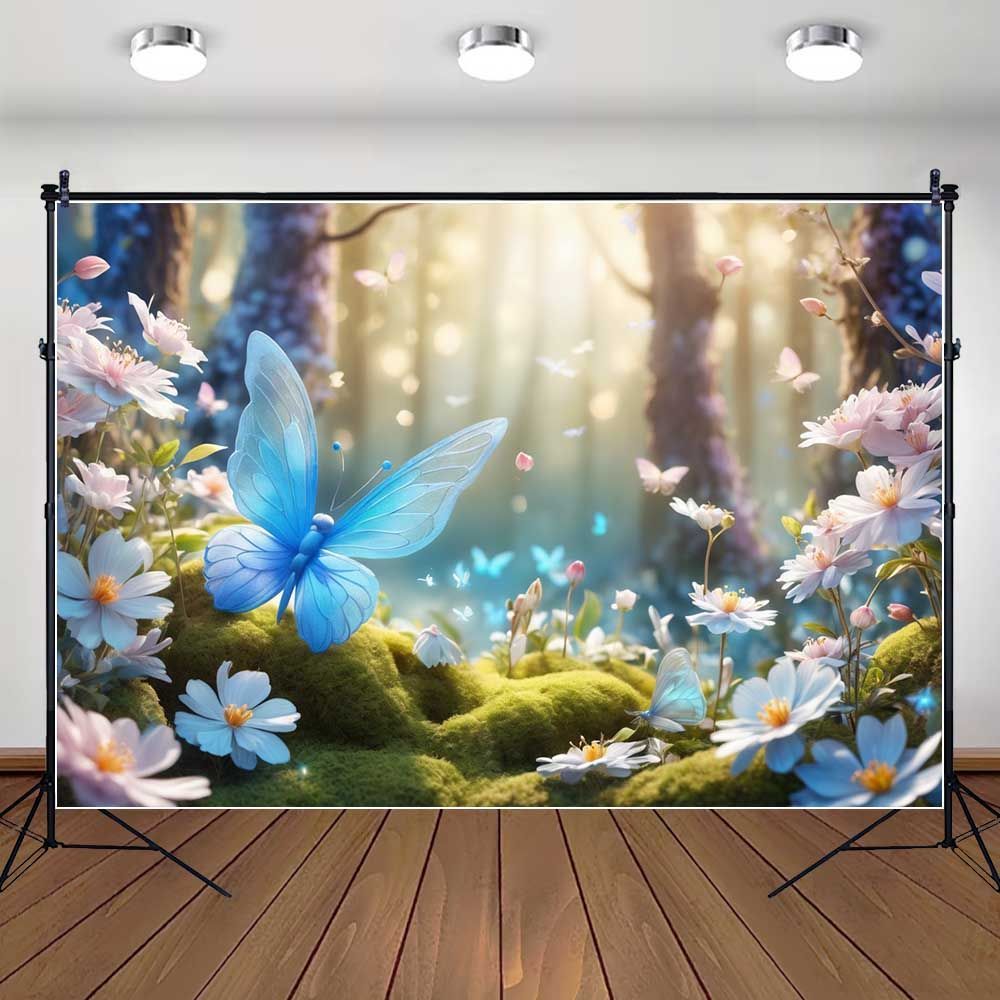 Spring Green Forest Photography Backdrop Fairy Princess Pet Landscaping Photo Backdrop