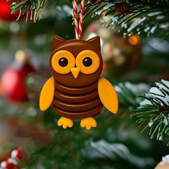1 Set Button Highland Cow Craft Kit DIY Handmade Button Rabbit Owl Turtle Raccoon Squirrel Figurine Home Office Desktop Decoration Ornament