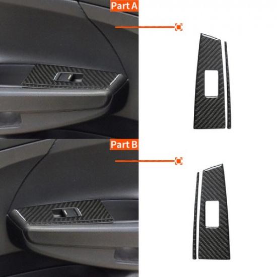 For Honda Accord Sedan 2008-12 Carbon Fiber Interior Door Control Cover Trim