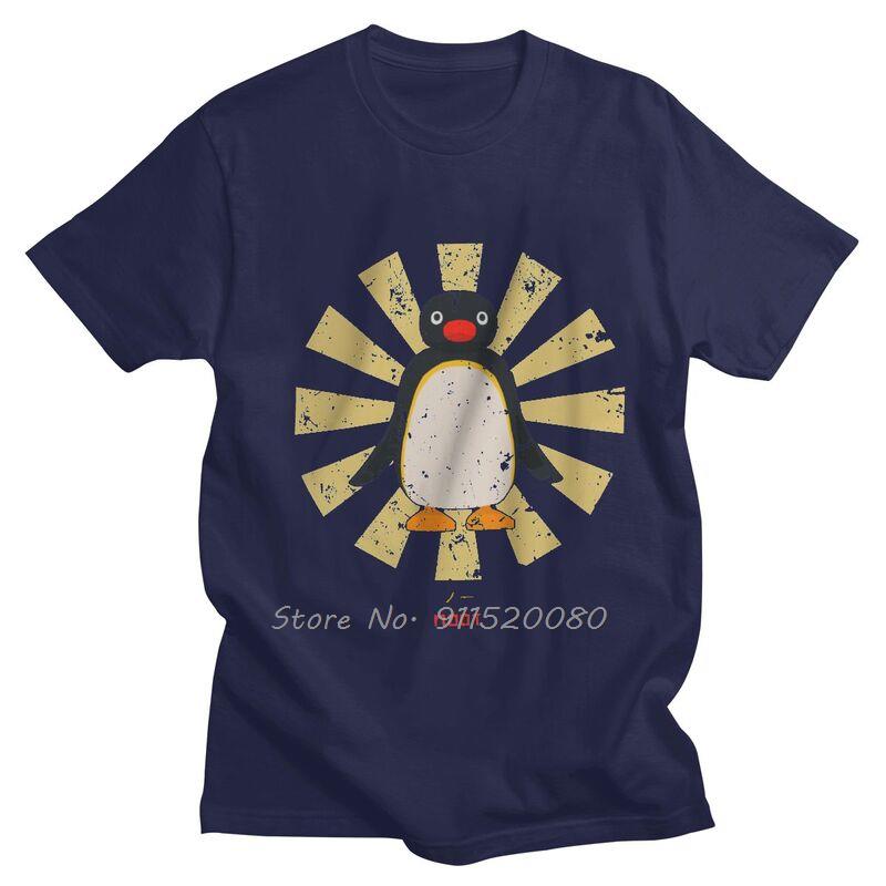Retro Japanese Pingu Noot Tshirt Unisex Streetwear T Shirt Short Sleeve Anime Pingu Penguin Meme Tshirt Cotton Tees Top
