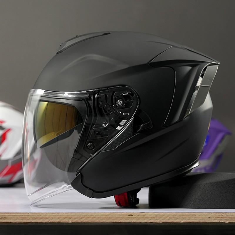 3/4 Open Face Motorcycle Helmet Men Adult Full Coverage DOT ECE Certified Use ABS Material Lightweight Safety Gear