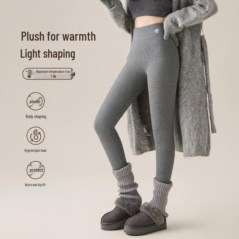 GUJIN Women's Fleece-Lined High-Waist Tummy Control Thermal Leggings