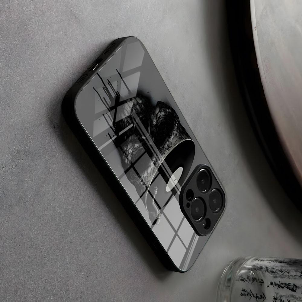 Occult Skull Black And White Phone Case Glass For IPhone17 Air 16 15 17 14 Pro Max 13 12 11 X XS XR Plus For Samsung S 25 24 23