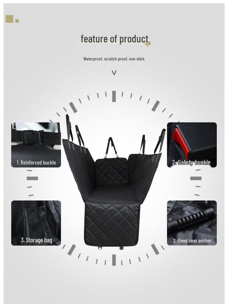 Portable Waterproof Dog Mat: Zippered Car Pet Cage, Stain-Proof, Removable, Washable Bed