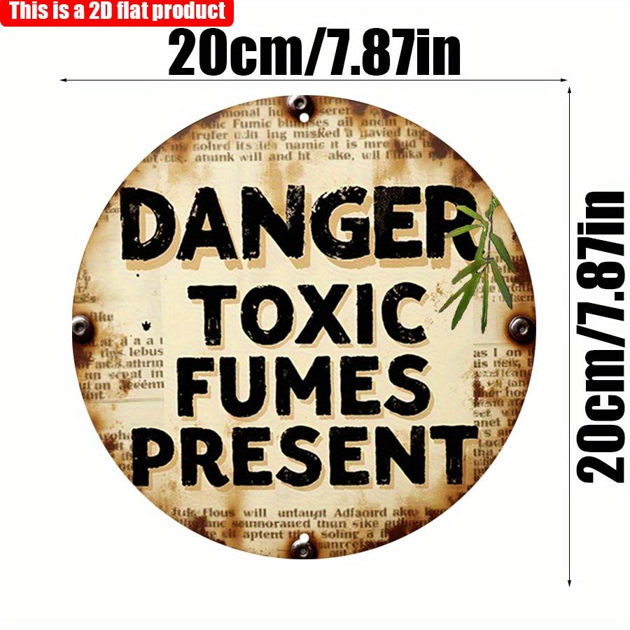 

2D плоский 20*20 см 1 шт опасность токсичные пары присутствуют предупреждение круглый деревянный прочный знак, винтажный стиль токсичные пары напоминают вывеску, подходит для Outdo 20*20cm