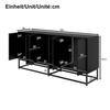 Modernes Schwarzes Sideboard mit 3 Doppeltüren, Großem Stauraum und Matter Oberfläche – Stilvolles Sideboard für Wohnzimmer, Esszimmer & Büro