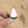Pear Scolecite Stone Promise Vintage Wedding Ring Jewelry Size 8 Sterling Silver