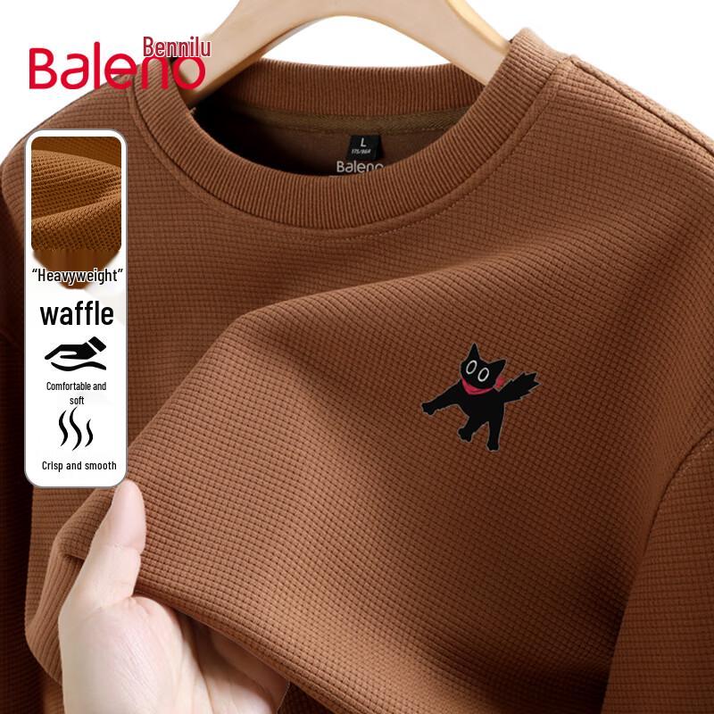 Baleno Men's Waffle Knit Cartoon Pullover Sweatshirt