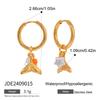 Youthway Flower Heart Ceramic Drop Dangle Stainless Steel Earrings Party Charm Romantic Jewelry for Women Gift
