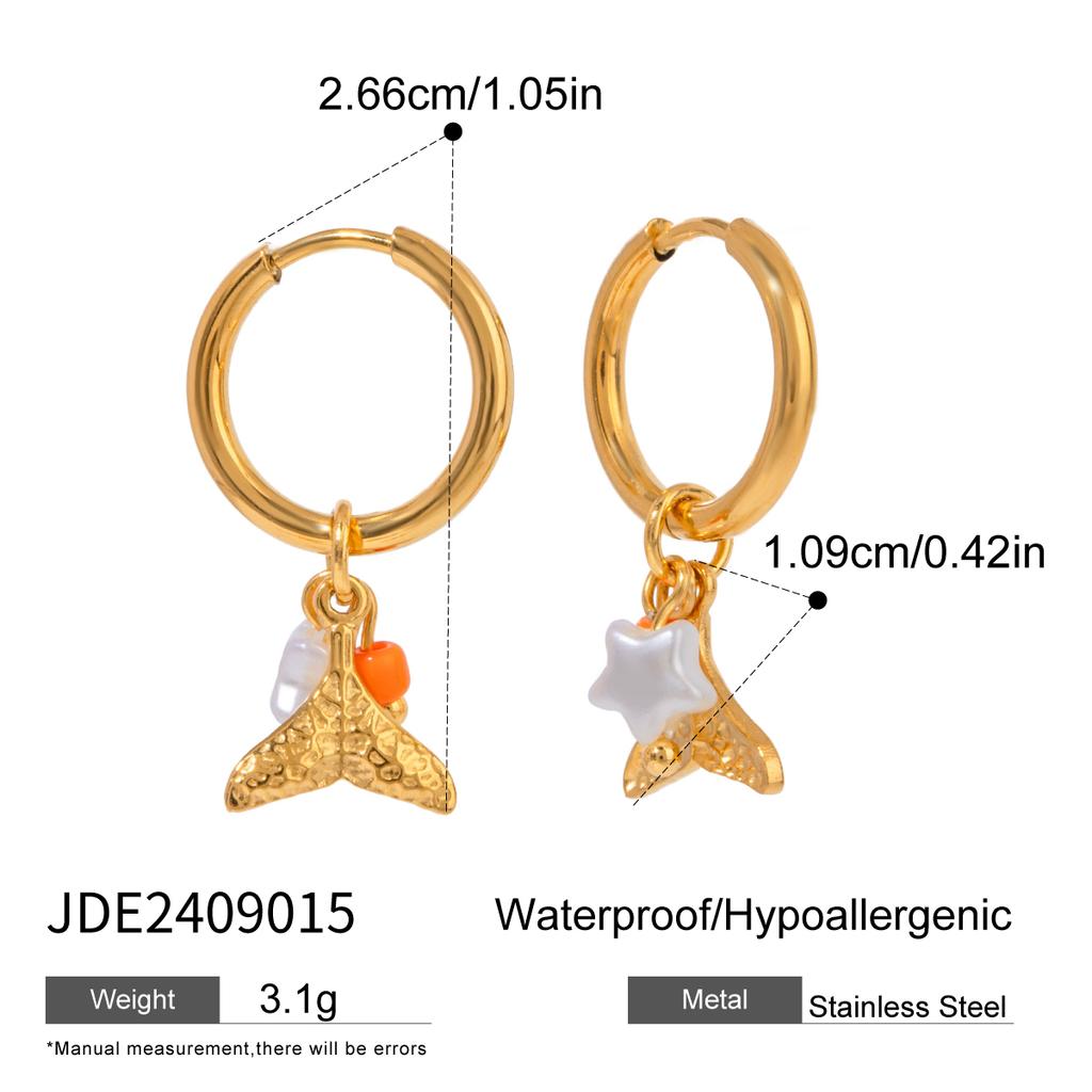 Youthway Flower Heart Ceramic Drop Dangle Stainless Steel Earrings Party Charm Romantic Jewelry for Women Gift