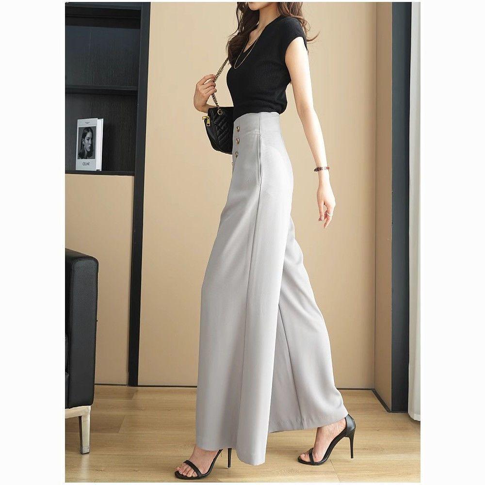 2026 Fashionable High-Waisted Wide-Leg Culottes: Summer Loose-Fit Long Pants for Women