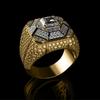 Luxury European and American Men's Rings Trendy Jewelry, Hip-hop Rings Square Diamond-set Alloy Rings