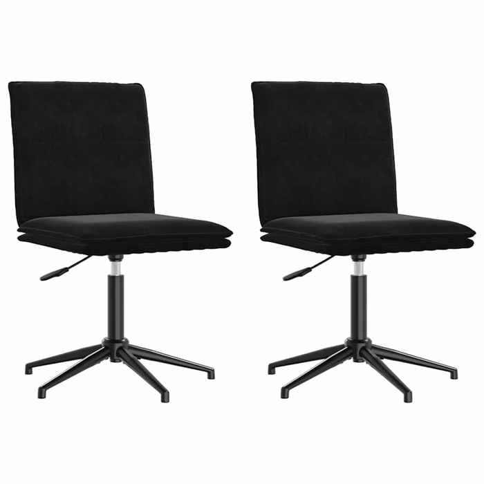VidaXL Dining Chairs Set of 2 Black Velvet, Chair, Living Room Chair, Accent Chair, Kitchen Chair, Dining Seat 3315373