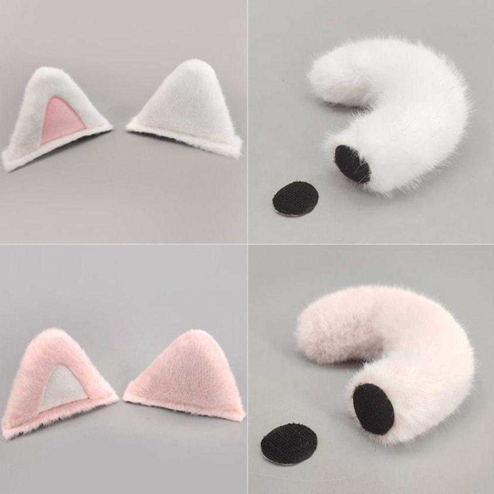 Removable Helmet Cat Ear Decoration Reusable Plush Helmet Accessory  Bicycle Helmet