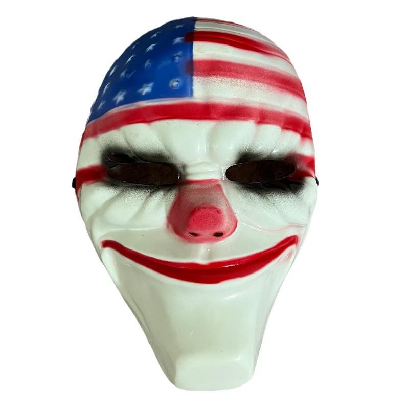 Хэллоуин PAYDAY 2 Старик Рыжий Клоун Маска - Ужасающий Реквизит с Национальным Флагом