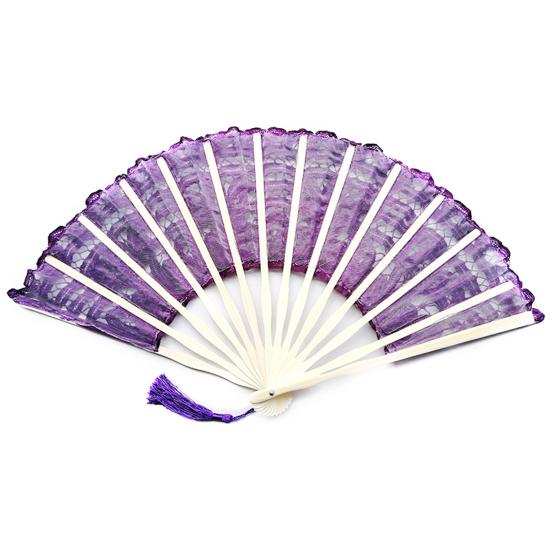 27 cm čipkovaný skladací ventilátor so strapcom Vintage svadobné tanečné vystúpenie Fotorekvizity Prenosné letné ručné ventilátorové párty potreby Darček