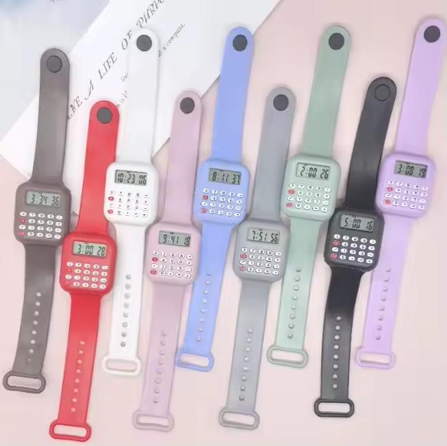 New Children Calculator Watch Clock Unisex Kid Silicone Multi-Purpose Electronic Led Digital Wrist Watches