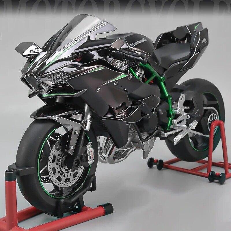 1/6 Kawasaki H2R Boo Table Spray Able Dynamic Metal Motorcycle Model Kids Gift