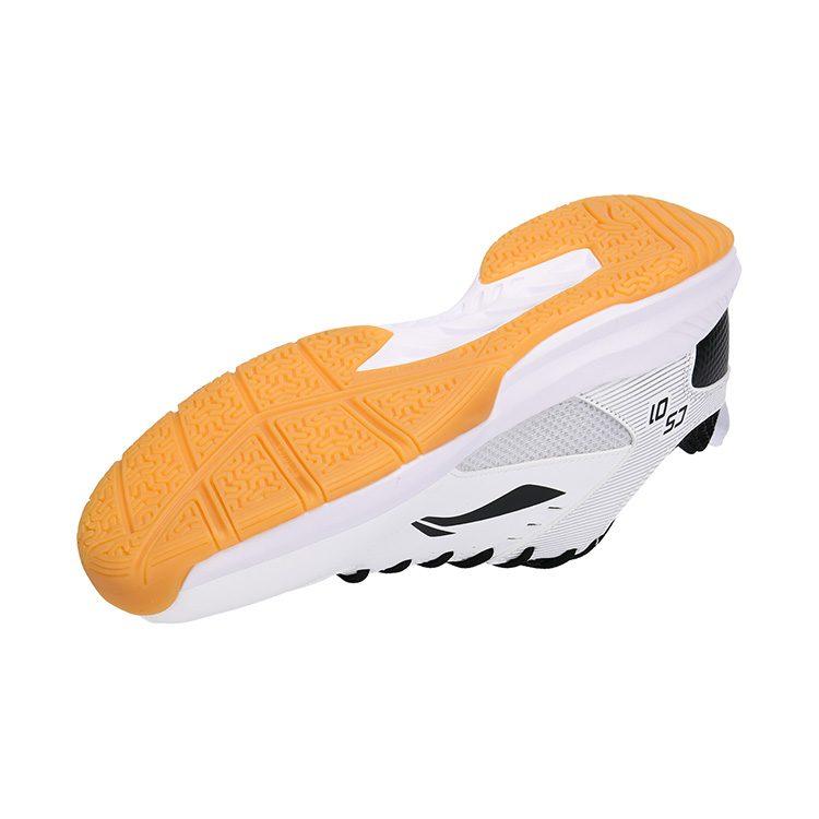 LiNing Feather Shock Absorbers Slip Resistant Abrasion Resistant Breathable Low Top Badminton Shoes Unisex White Black AYTS034-5