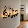 European Style Musical Note Candle Holder Iron Art Decorative Wall Hanging Candle Holder