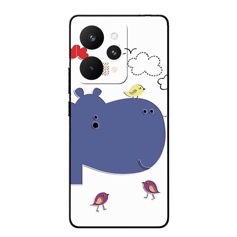 For Realme 15 Pro Cases 3D Relief Flower Emboss Black Silicone For Realme15 Pro 5G Back Cover Cartoon Funda Realme 15 Pro Bumper