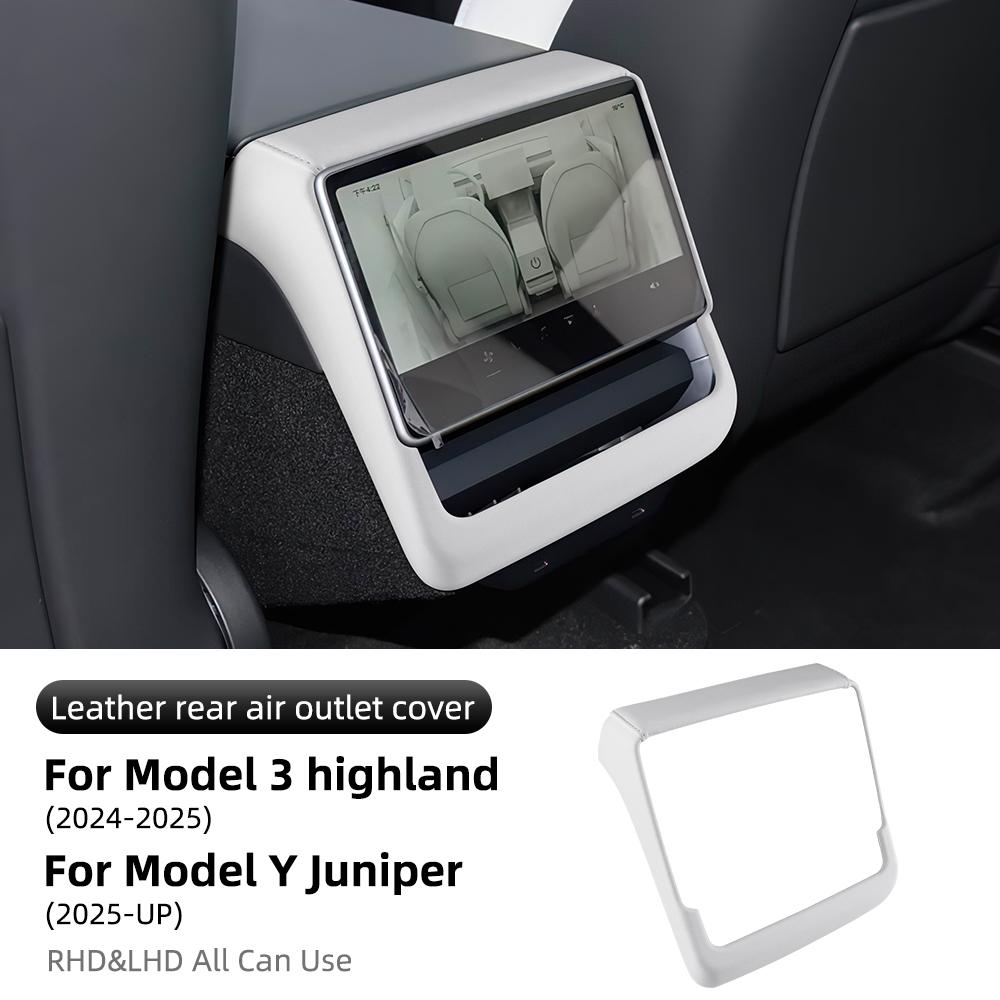 Leather Rear Screen Frame Protective ABS Cover for Tesla Model Y Juniper Launch 2025-Up Model 3 Highland 2025 Car Accessories