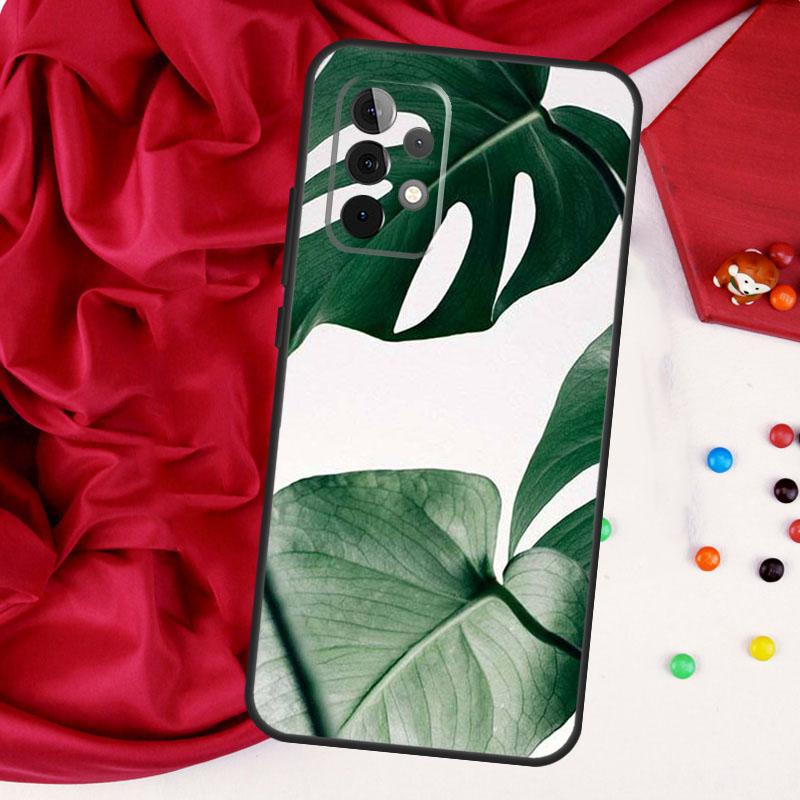 Monstera Leaves Palm Tree Flowers For Samsung Galaxy A55 A53 A33 A13 A35 A15 A36 A56 A26 A16 A22 A32 A52 A54 A34 A06 A05 Case