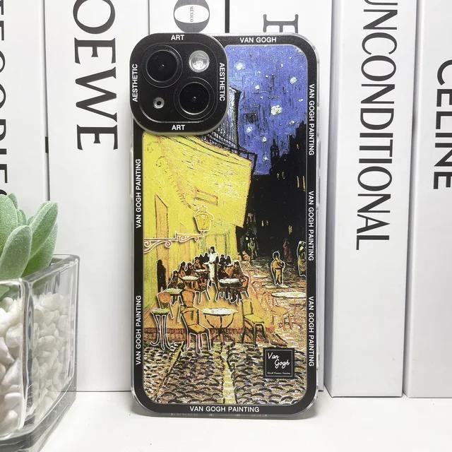 

Ван Гог Suowers The Starry Night Art Эстетический чехол для телефона для iPhone 15 14 13 12 11 Pro Max Mini XS X XR SE 8 Plus iPhone 14 Pro Max дубильная кора