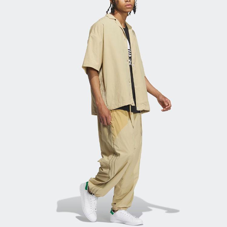 Adidas Originals Trefoil Toc Short Sleeve Tee Three-Stripe Colorblock Sport Shirt Men Tops Light-Khaki IN1013