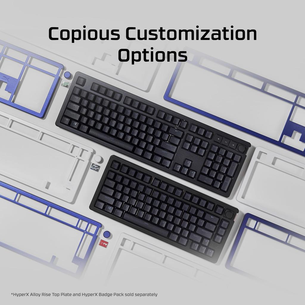 HYPERX Alloy Rise 75 Mechanical Gaming Keyboard with Ambient Light Linear – Hot-swappable 75% Sensor, Gasket-Mounted Switches, PC, 7G7A4AA#ABA