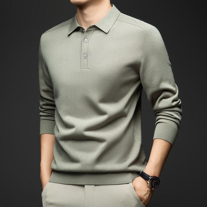 Caesar Men's Mulberry Silk Lyocell Blend Polo T-Shirt
