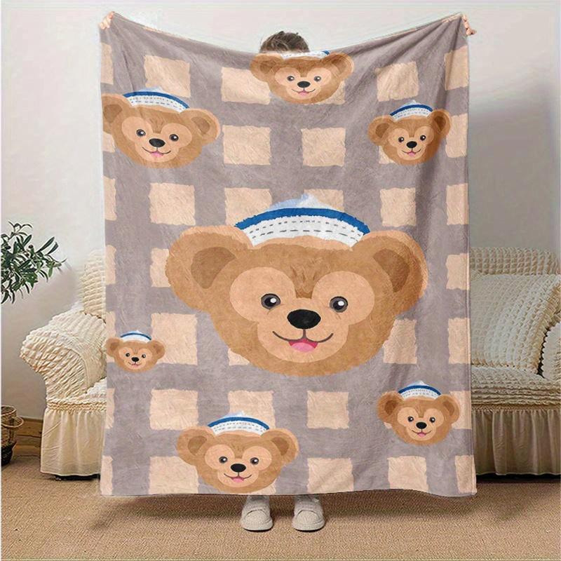 1pc, Duffy (2) Cozy Flannel Throw Blanket Perfect Gift for Bedroom, Living Room, Travel, Camping, Car