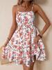 2026 outer single fast selling hot selling, printing suspender European and American dress spot wholesale holiday style dress