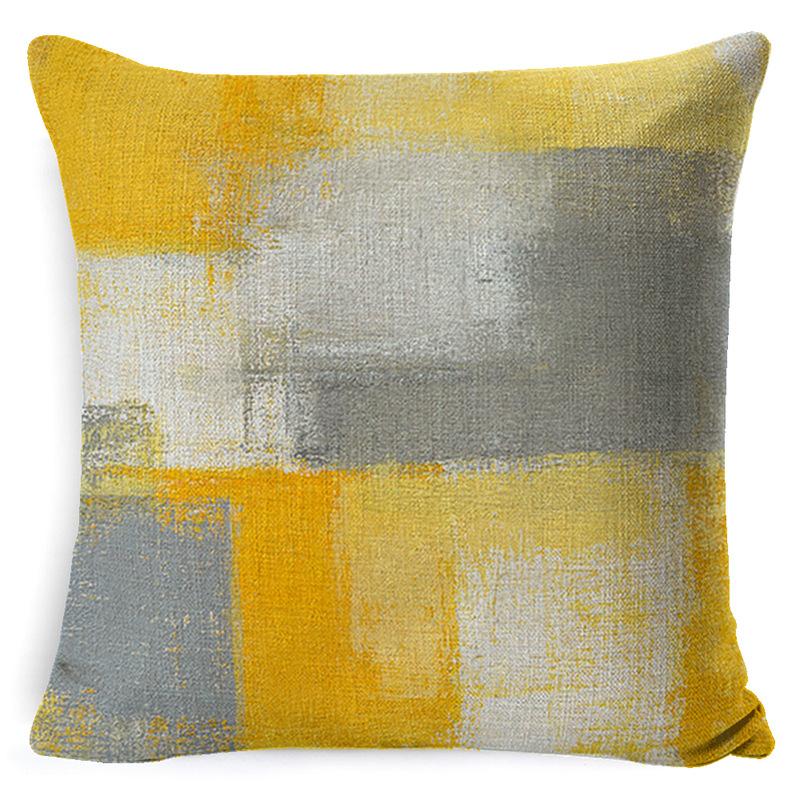 Heimdeko Kissen Kissenbezug Neu Türkis und Orange Abstrakte Kunst Malerei Wurfkissenbezug