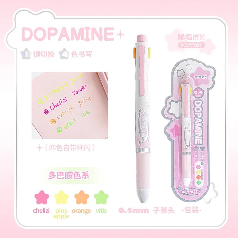 

4 in 1 Pearlescent Colorful Gel Pen Sweet Candy Color Graffiti Painting Stationery Gel Pen 0.5mm Highlighter Student Writing Pen