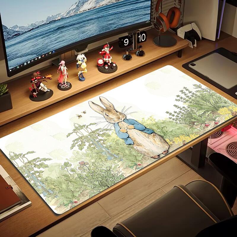 Bunny Garden Color Mouse Pad Large Gaming Table Cushion Non-slip Laptop Tablet Big Mousepad XXL Mat Mini PC Playmat With Lock edge