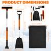 5 In 1 Retractable Snow Brush and Ice Scraper for Car Windshield Snow Shovel with 180° Pivoting Brush Head Car Snow Cleaning