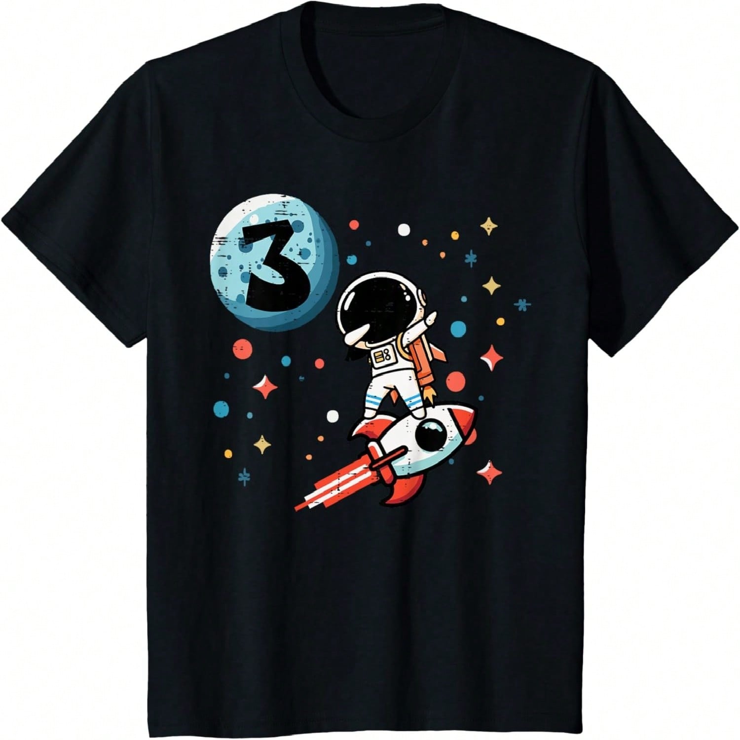 Kids 3 Year Old 3rd Space Rocket Astronaut Birthday Boys Girls T-Shirt S разноцветный