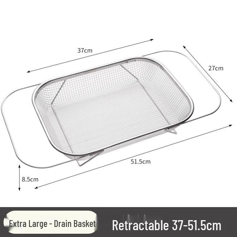 Multi-functional Stainless Steel Retractable Vegetable Sink Drain Rack