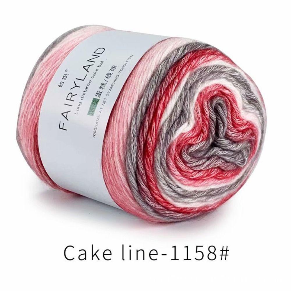 

Hand-woven Rainbow Woollen Yarn Gradient Color Multi-Color Yarn Fancy Blend Yarn Cake Yarn Scarf H