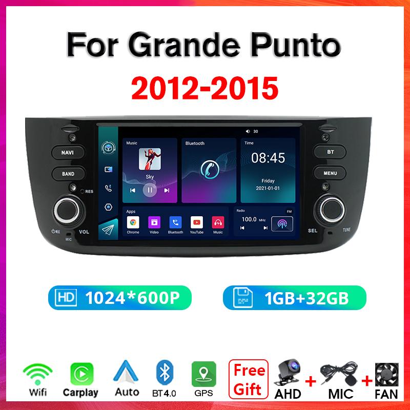 

NAVIGUIDE 6,2 дюйма Android13 беспроводной Carplay автомобильный радиоприемник для Grande Punto 2012-2015 Multimeida Auto Stereo RDS BT без DVD-плеера GPS
